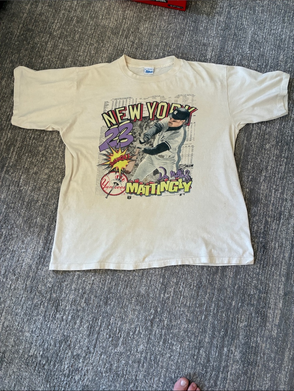 1990 New York Yankees Don Mattingly t-shirt X-Large vtg 90s single stitch tee
